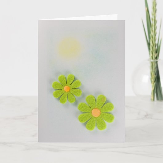 Groene en oranje bloemen personaliseren kaart (Voorkant)