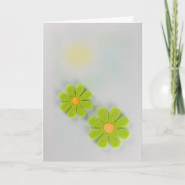 Groene en oranje bloemen personaliseren kaart