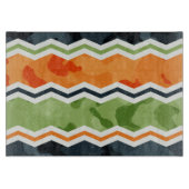 Groene en Oranje Camo Chevron Stripes Snijplank (Voorkant)