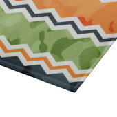 Groene en Oranje Camo Chevron Stripes Snijplank (Hoek)