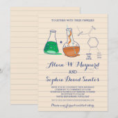 Groene en Oranje Chemie Huwelijksuitnodigingen Save The Date (Voorkant / Achterkant)