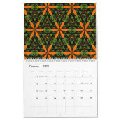 Groene en Oranje Dahlia Kalender (Feb 2026)