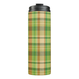 GROENE EN ORANJE IERSE KELTISCHE PLAID PATRONEN THERMOSBEKER