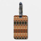Groene en oranje Ikat Bagagelabel (Achterkant verticaal)