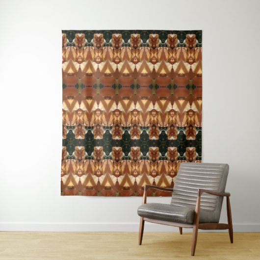 Groene en oranje Ikat Wandkleed (In situ)