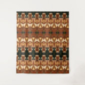 Groene en oranje Ikat Wandkleed (Voorkant)