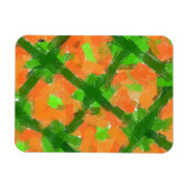 Groene en Oranje moderne Abstracte kunst door Eliz Magneet (Horizontaal)