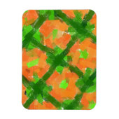 Groene en Oranje moderne Abstracte kunst door Eliz Magneet (Verticaal)