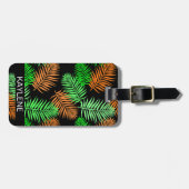Groene en Oranje palmbladeren Bagagelabel (Voorkant horizontaal)