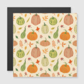 Groene en oranje pompoenen, naadloos patroon. (Voorkant / Achterkant)