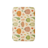 Groene en oranje pompoenen, naadloos patroon. badmat (Voorkant Verticaal)