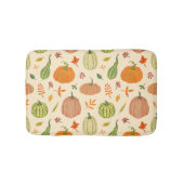 Groene en oranje pompoenen, naadloos patroon. badmat (Voorkant)