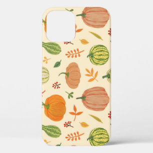 Groene en oranje pompoenen, naadloos patroon. Case-Mate iPhone case