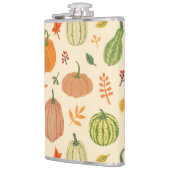 Groene en oranje pompoenen, naadloos patroon. heupfles (Links)