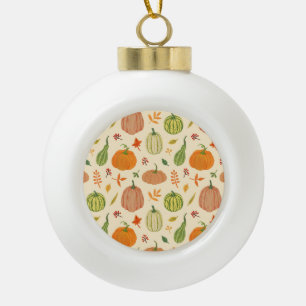 Groene en oranje pompoenen, naadloos patroon. keramische bal ornament