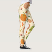 Groene en oranje pompoenen, naadloos patroon. leggings (Rechts)