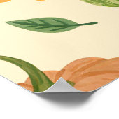 Groene en oranje pompoenen, naadloos patroon. poster (Hoek)