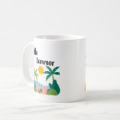 Groene en oranje speelse hallo zomer mok (Voorkant links)