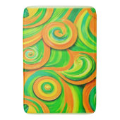 Groene en Oranje spiraal Badmat (Voorkant Verticaal)