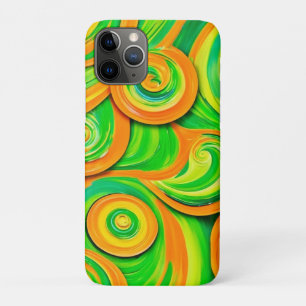 Groene en Oranje spiraal Case-Mate iPhone Case