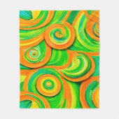 Groene en Oranje spiraal Fleece Deken (Voorkant)