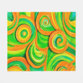 Groene en Oranje spiraal Fleece Deken (Voorkant (Horizontaal))