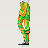 Groene en Oranje spiraal Leggings (Links)