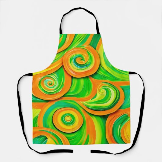 Groene en oranje spiraal schort (Voorkant)