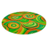 Groene en Oranje spiraal Snijplank (Hoek)