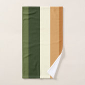 Groene en oranje strepen bad handdoek (Handdoek)