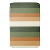 Groene en oranje strepen badmat (Voorkant Verticaal)