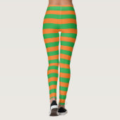 Groene en Oranje strepen Leggings (Achterkant)