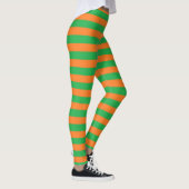 Groene en Oranje strepen Leggings (Rechts)