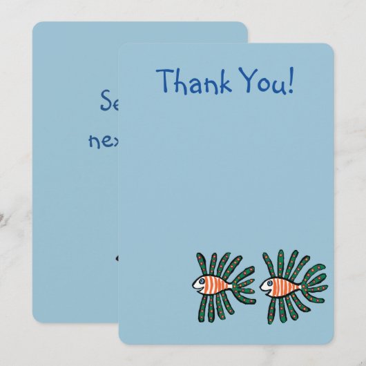 Groene en Oranje tweekleppige vis Bedankkaart (Voorkant / Achterkant)