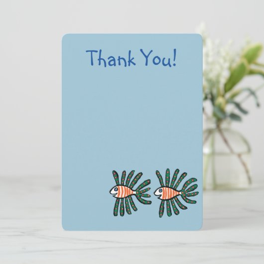 Groene en Oranje tweekleppige vis Bedankkaart (Staand voorkant)