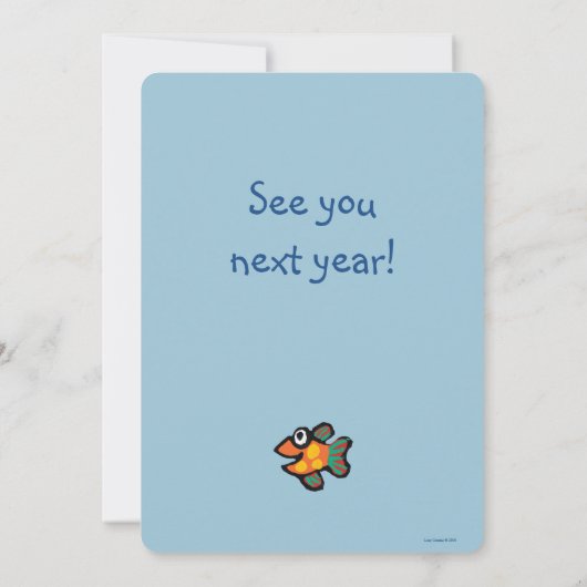 Groene en Oranje tweekleppige vis Bedankkaart (Achterkant)