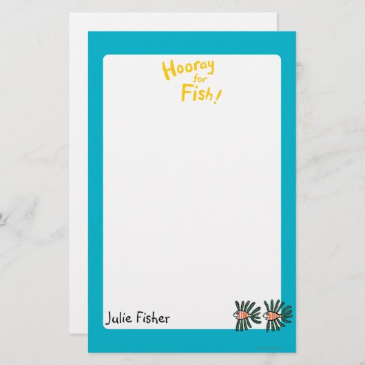 Groene en Oranje tweekleppige vis Briefpapier (Voorkant / Achterkant)