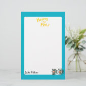 Groene en Oranje tweekleppige vis Briefpapier (Staand voorkant)