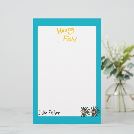 Groene en Oranje tweekleppige vis Briefpapier (Staand voorkant)