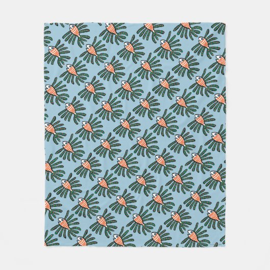 Groene en Oranje tweekleppige vis Fleece Deken (Voorkant)