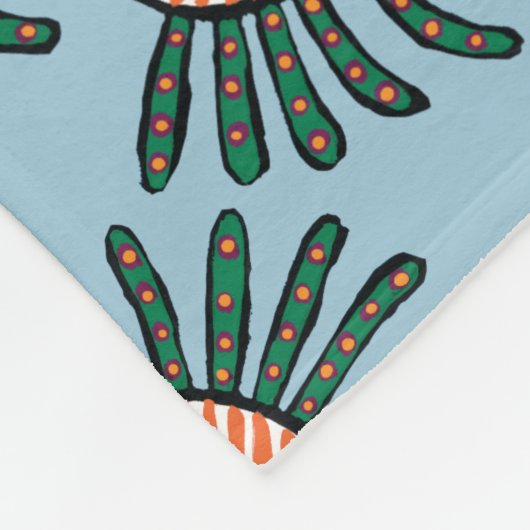 Groene en Oranje tweekleppige vis Fleece Deken (Hoek)