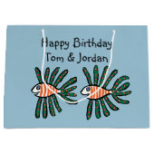 Groene en Oranje tweekleppige vis Groot Cadeauzakje (Voorkant)