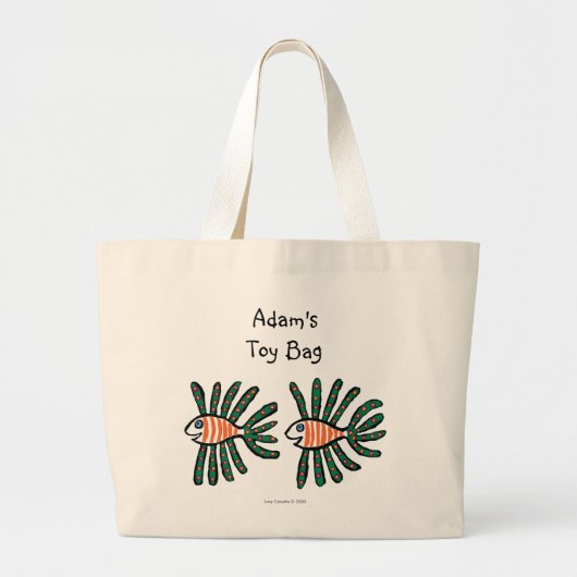 Groene en Oranje tweekleppige vis Grote Tote Bag (Voorkant)