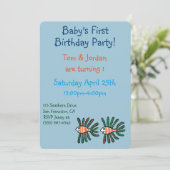 Groene en Oranje tweekleppige vis Kaart (Staand voorkant)