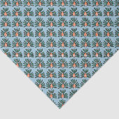 Groene en Oranje tweekleppige vis Tissuepapier (Detail)