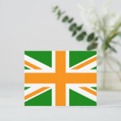 Groene en oranje Union Jack Briefkaart (Staand voorkant)