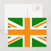 Groene en oranje Union Jack Briefkaart (Voorkant / Achterkant)