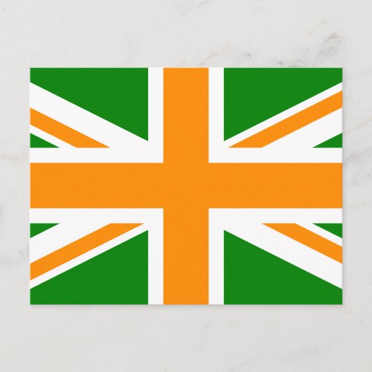 Groene en oranje Union Jack Briefkaart (Voorkant)