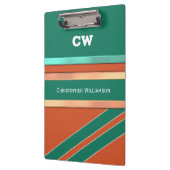 Groene en oranje voeg naam toe initialen kantoor klembord (Links)