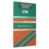 Groene en oranje voeg naam toe initialen kantoor klembord (Rechts)